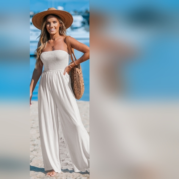 MWT Tropical Strapless Jersy Jumpsuit - Picture 6 of 9